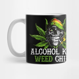 Alcohol Kills Weed Chills Skull Mug